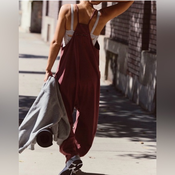 Free People Hot Shot Onesie (Burgundy) - Picture 3 of 8